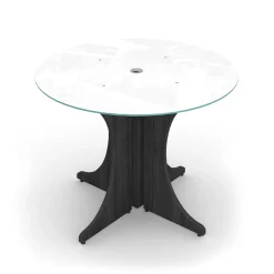 Potenza Round Glass Top Conference Table - 36"Dia x 29"H