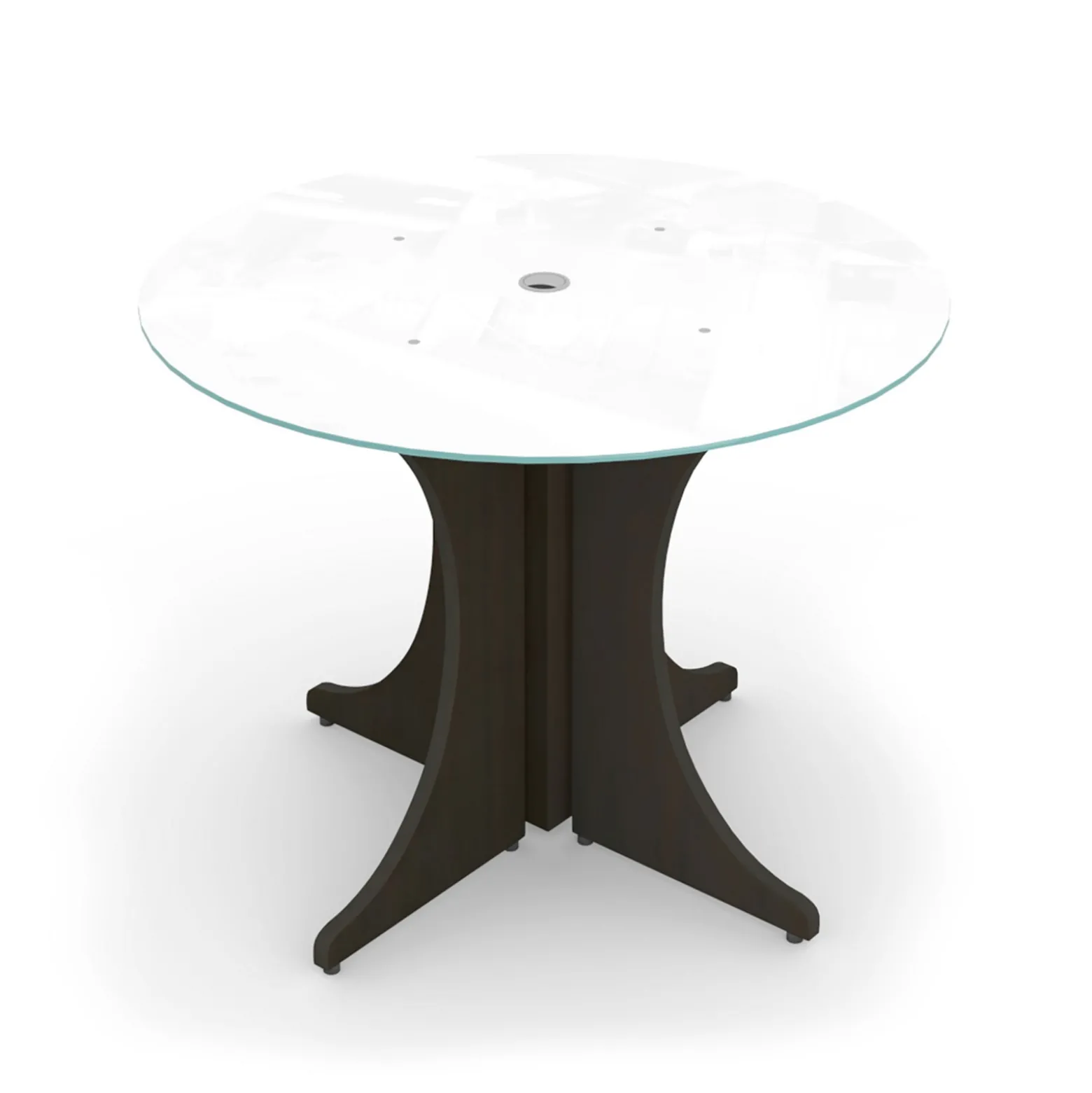 Potenza Round Glass Top Conference Table - 36"Dia x 29"H