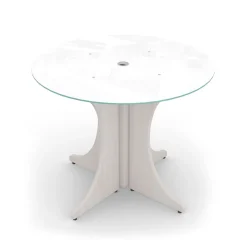 Potenza Round Glass Top Conference Table - 36