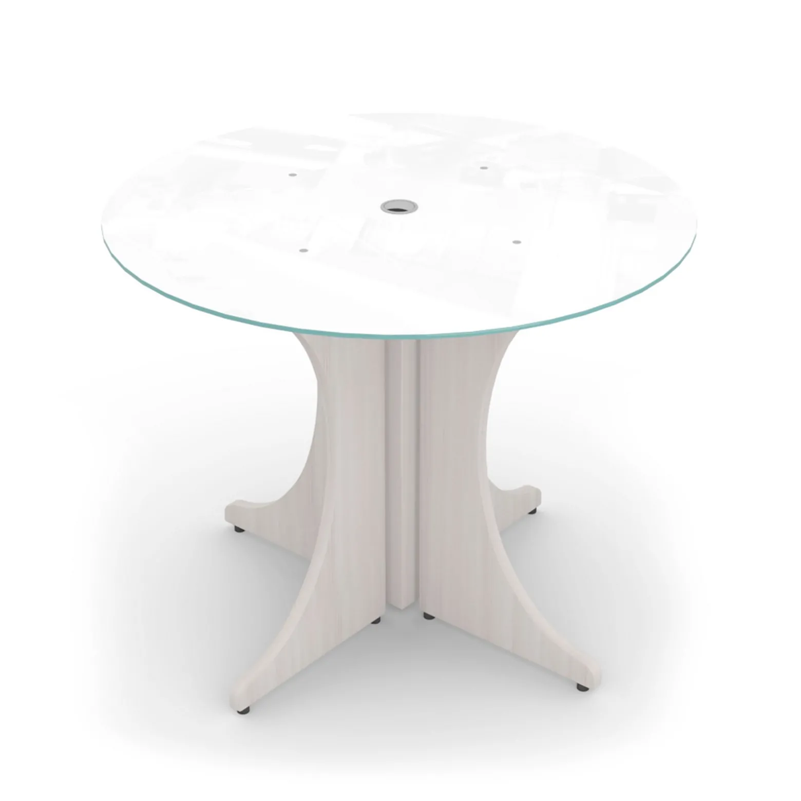 Potenza Round Glass Top Conference Table - 36"Dia x 29"H