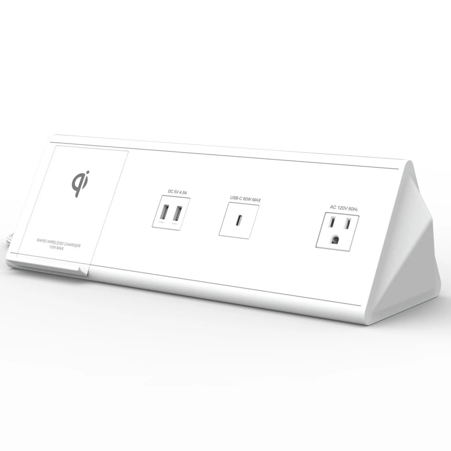 Power Source Table Top Power Station - 2 Standard, 4 USB-A, 2 USB-C, 2 Qi Wireless