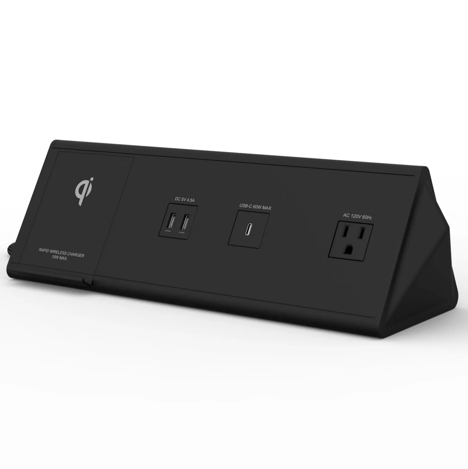 Power Source Table Top Power Station - 2 Standard, 4 USB-A, 2 USB-C, 2 Qi Wireless