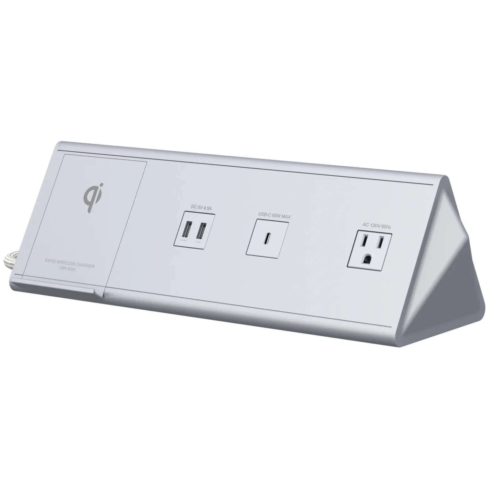 Power Source Table Top Power Station - 2 Standard, 4 USB-A, 2 USB-C, 2 Qi Wireless