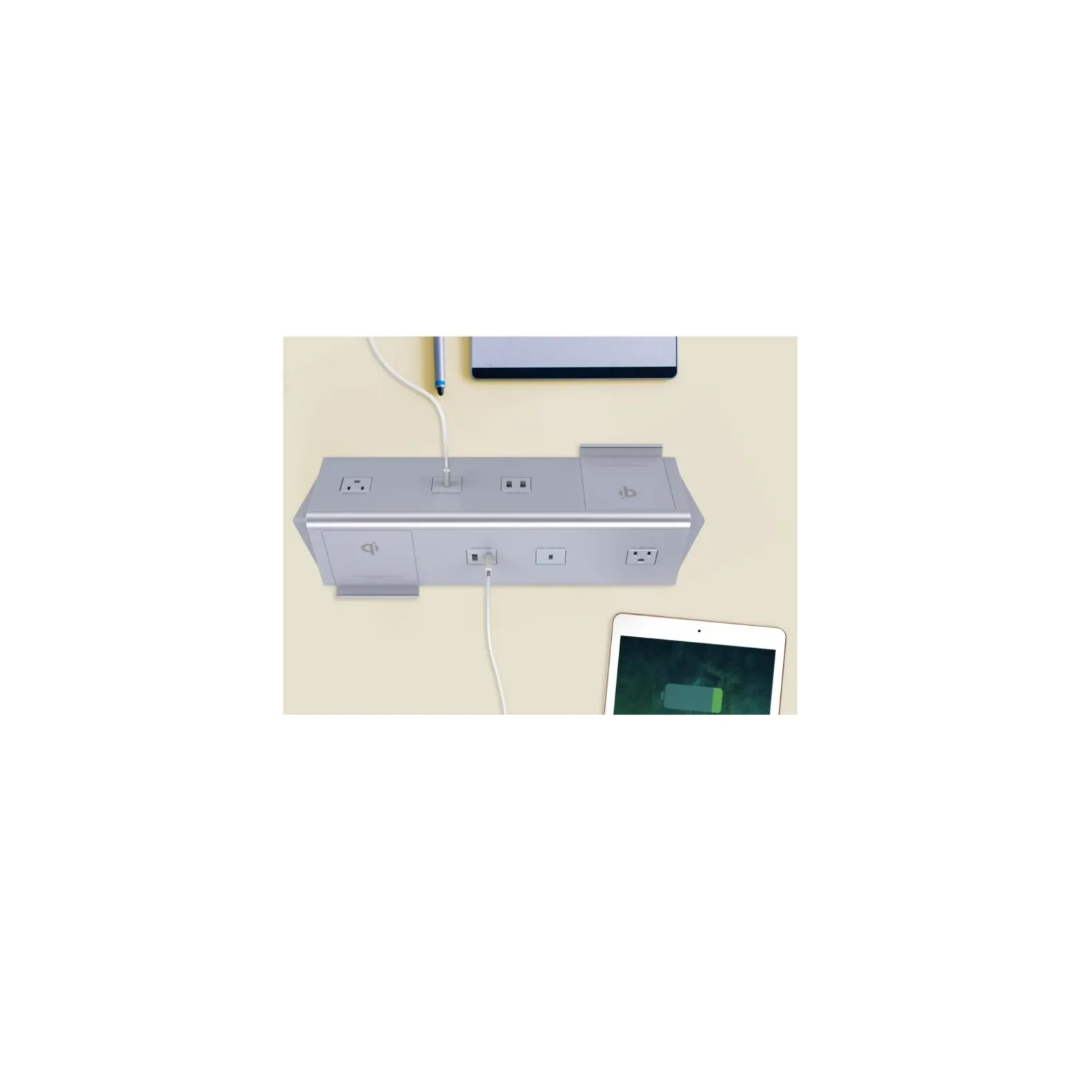Power Source Table Top Power Station - 2 Standard, 4 USB-A, 2 USB-C, 2 Qi Wireless