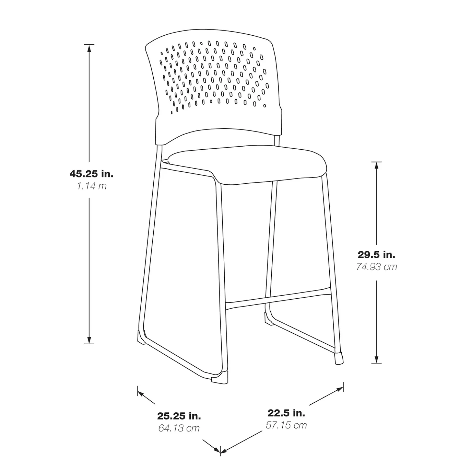 Pro-Line II™ Pro Grid Tall Cafe Chair - Set of 2