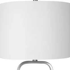 Rectangular Base Brushed Nickel Table Lamp