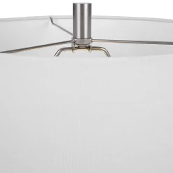 Rectangular Base Brushed Nickel Table Lamp