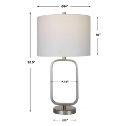 Rectangular Base Brushed Nickel Table Lamp