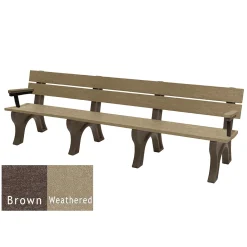 Recycled Plastic Economy Outdoor Bench with Arms - 8 Ft