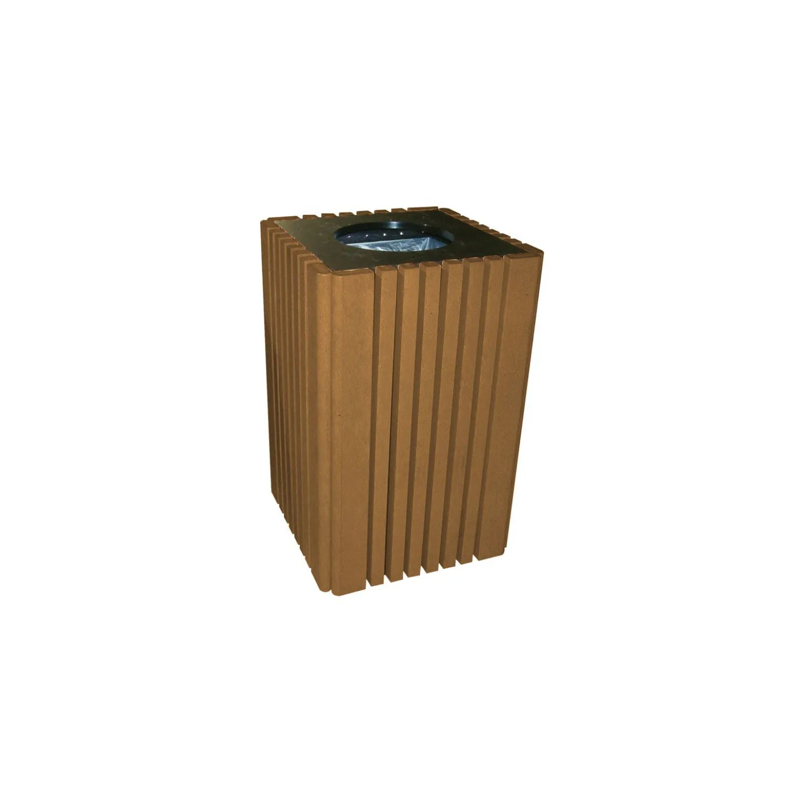 Recycled Plastic Outdoor Trash Receptacle- 40 Gallon Capacity