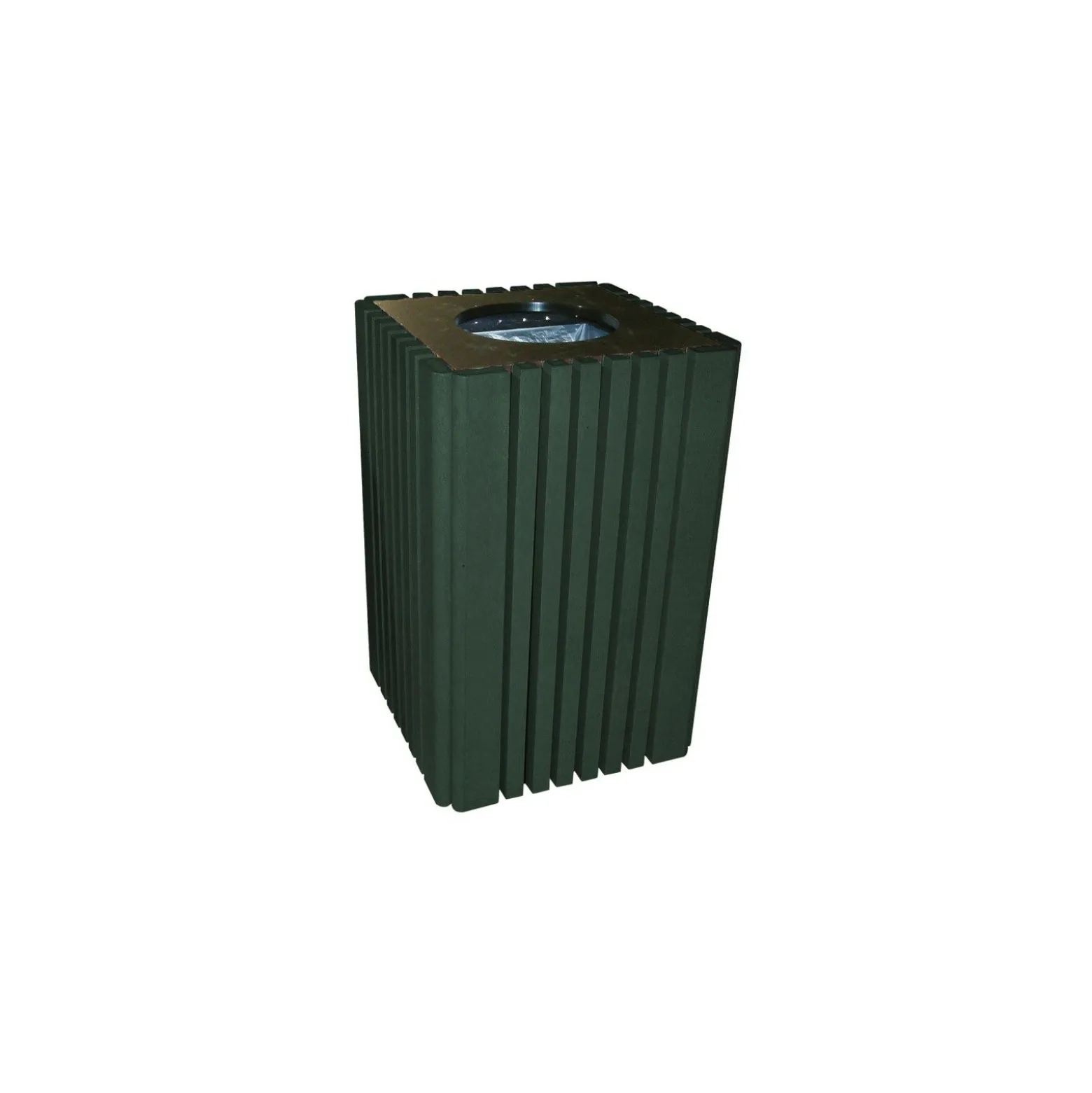 Recycled Plastic Outdoor Trash Receptacle- 40 Gallon Capacity