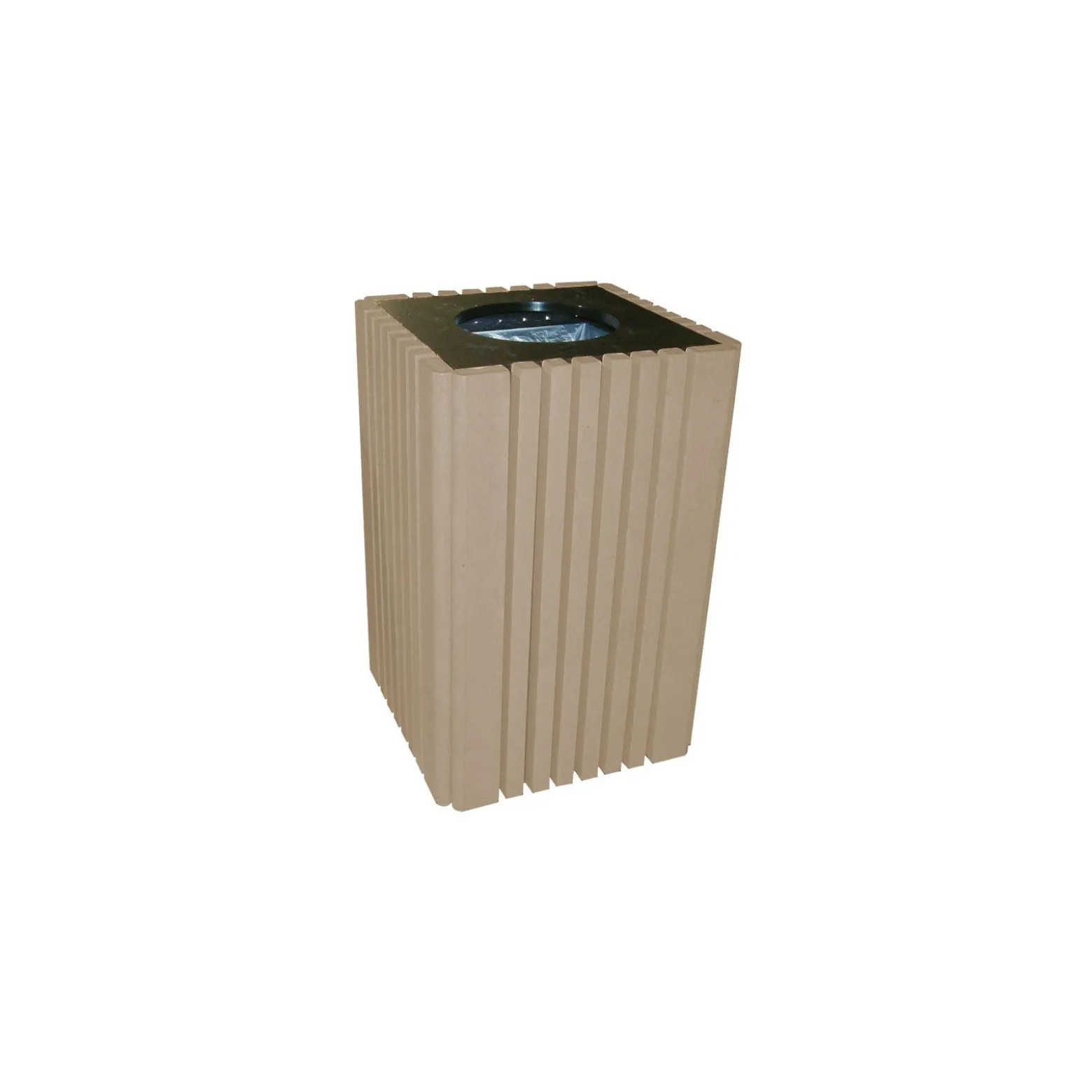 Recycled Plastic Outdoor Trash Receptacle- 40 Gallon Capacity