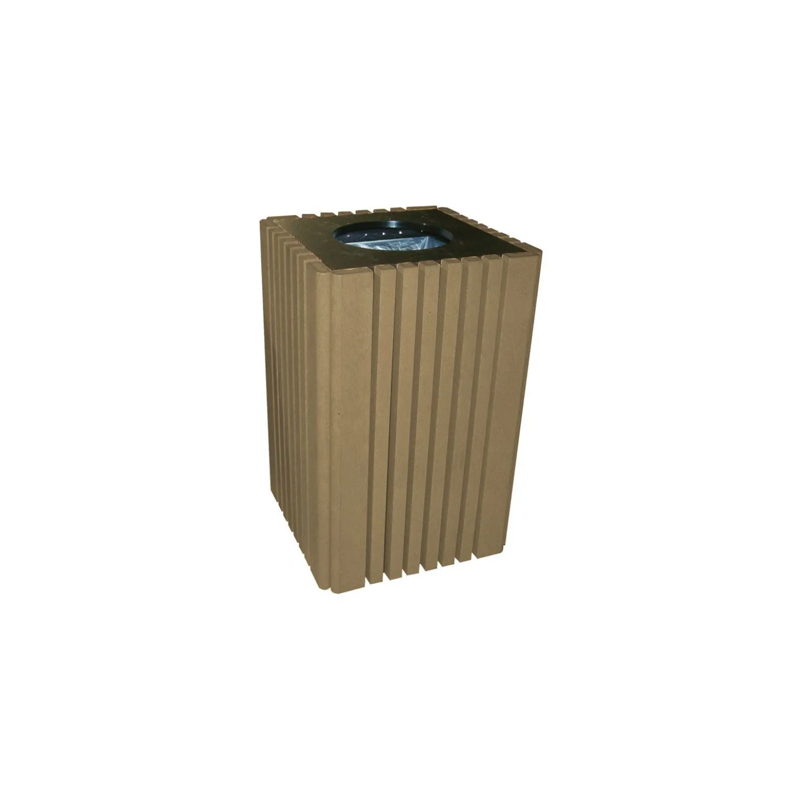 Recycled Plastic Outdoor Trash Receptacle- 40 Gallon Capacity