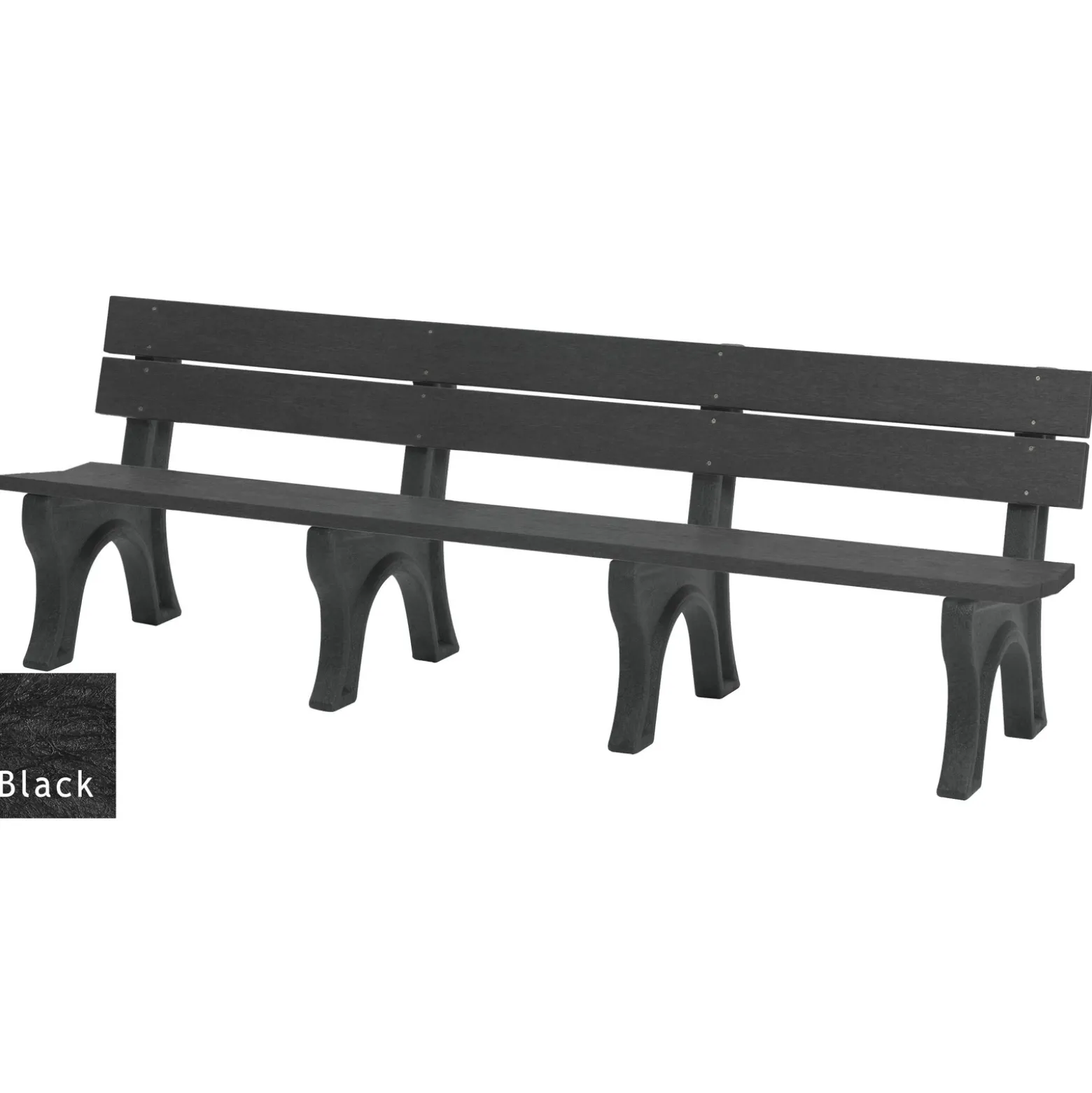 Recycled Plastic Outdoor Bench with Economizer Traditional Back 8'