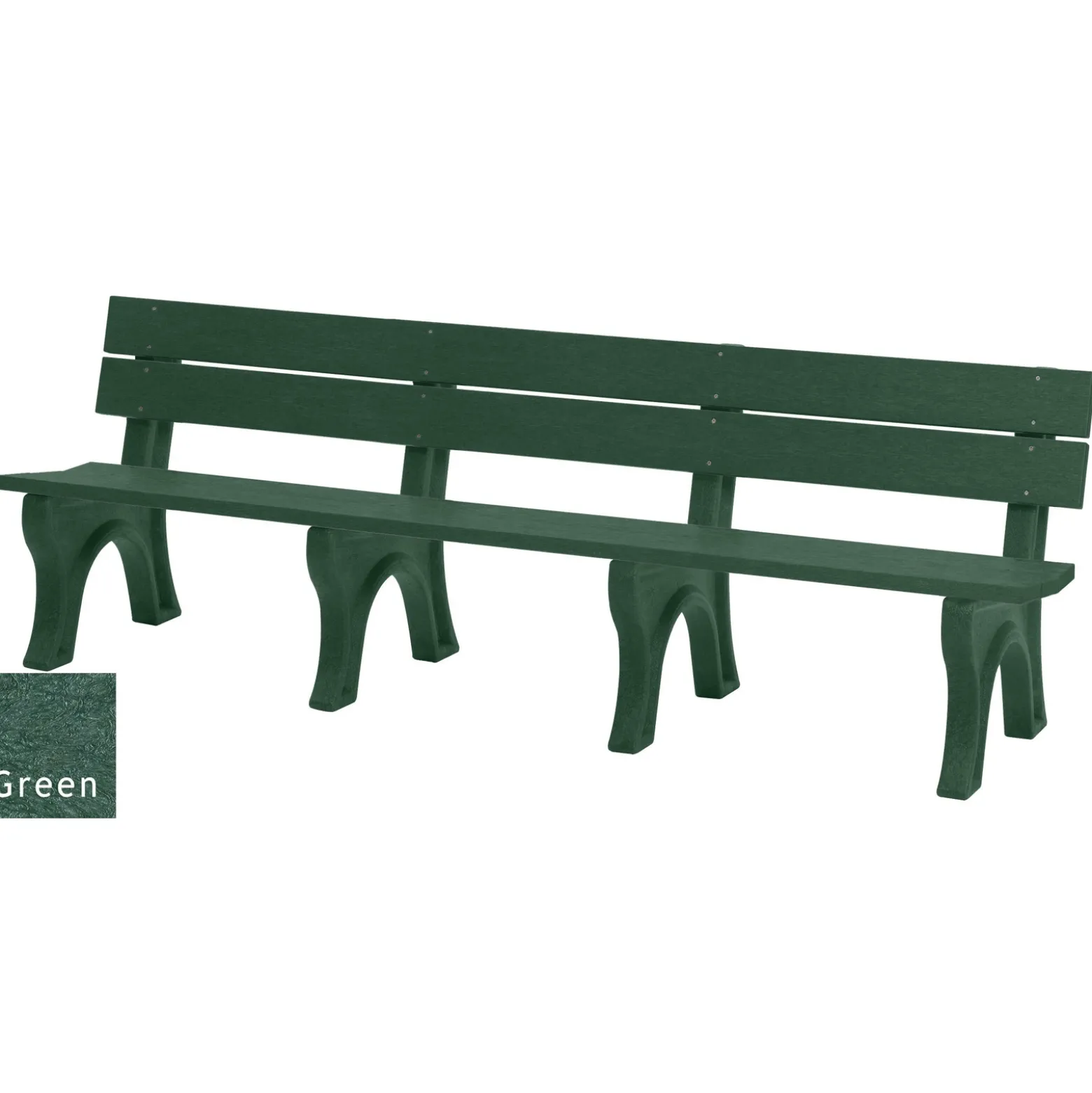 Recycled Plastic Outdoor Bench with Economizer Traditional Back 8'