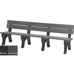 Recycled Plastic Outdoor Bench with Economizer Traditional Back 8'