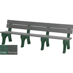 Recycled Plastic Outdoor Bench with Economizer Traditional Back 8'