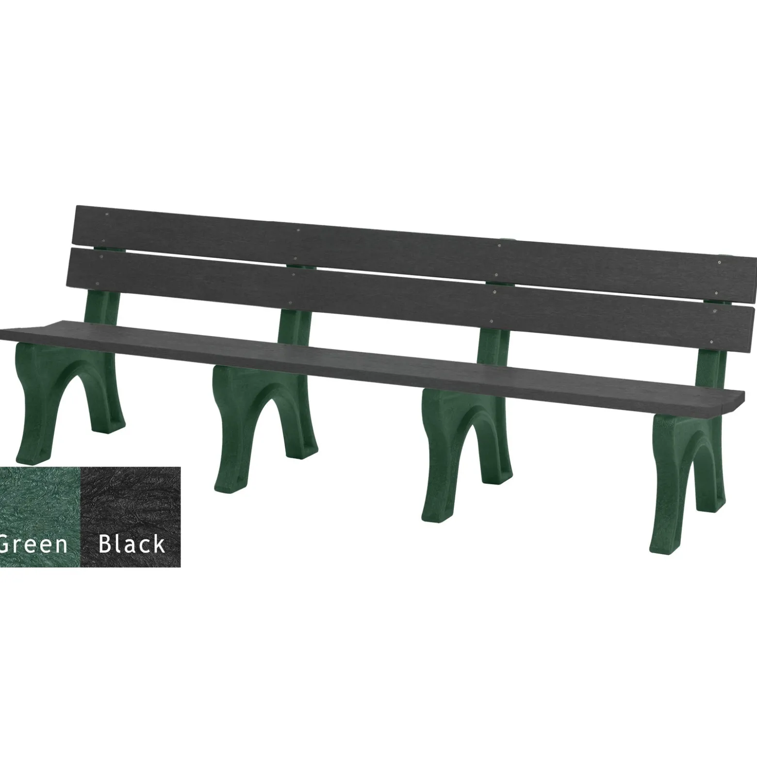 Recycled Plastic Outdoor Bench with Economizer Traditional Back 8'