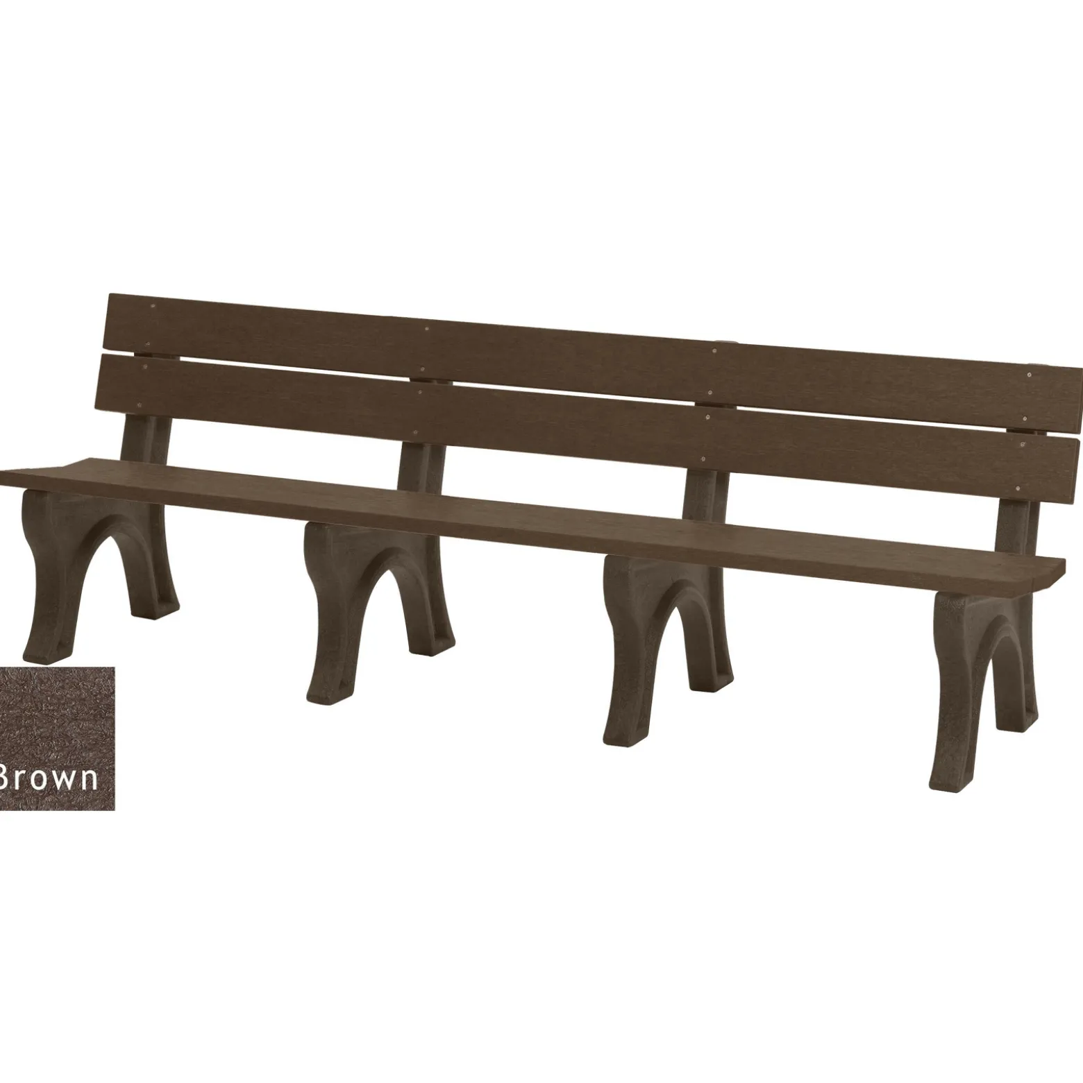 Recycled Plastic Outdoor Bench with Economizer Traditional Back 8'