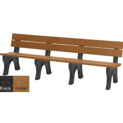 Recycled Plastic Outdoor Bench with Economizer Traditional Back 8'