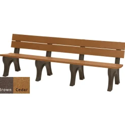 Recycled Plastic Outdoor Bench with Economizer Traditional Back 8'