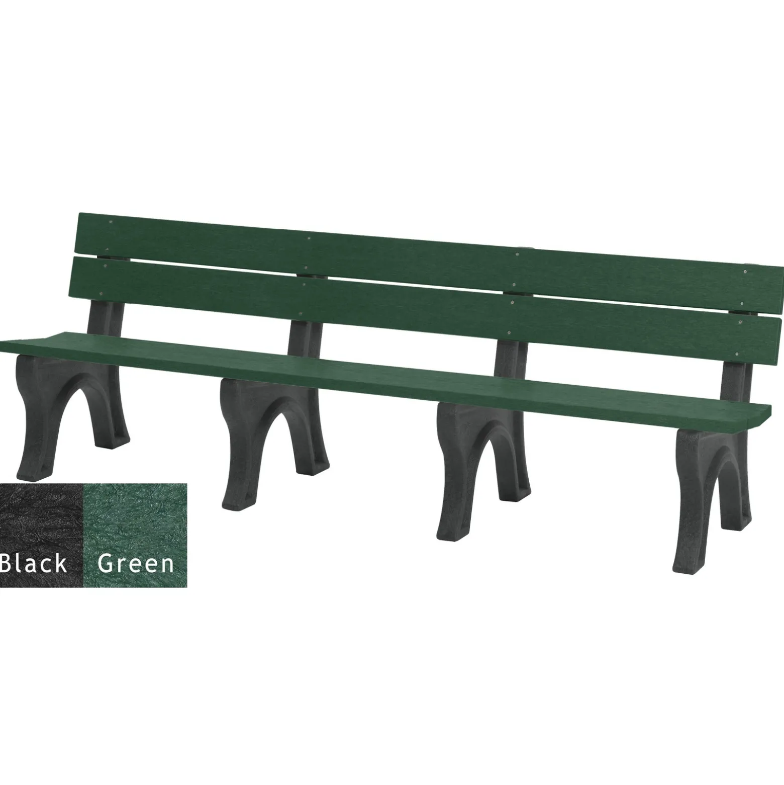 Recycled Plastic Outdoor Bench with Economizer Traditional Back 8'