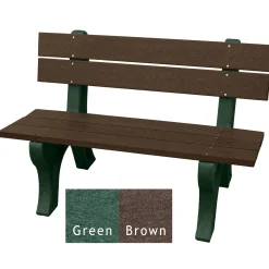 Recycled Plastic Outdoor Bench with Economizer Traditional Back 4'