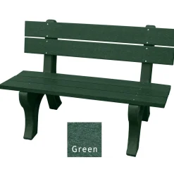 Recycled Plastic Outdoor Bench with Economizer Traditional Back 4'