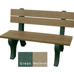 Recycled Plastic Outdoor Bench with Economizer Traditional Back 4'
