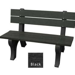 Recycled Plastic Outdoor Bench with Economizer Traditional Back 4'