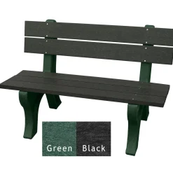 Recycled Plastic Outdoor Bench with Economizer Traditional Back 4'