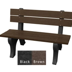 Recycled Plastic Outdoor Bench with Economizer Traditional Back 4'