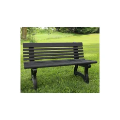 Recycled Plastic Outdoor Bench with Back - 48"W