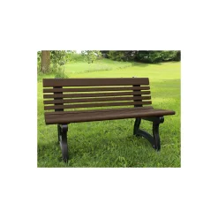 Recycled Plastic Outdoor Bench with Back - 48"W