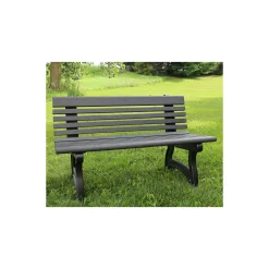 Recycled Plastic Outdoor Bench with Back - 48