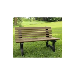 Recycled Plastic Outdoor Bench with Back - 48