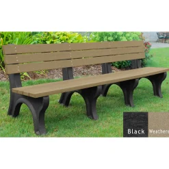 Recycled Plastic Outdoor Economy Bench with Back 8'