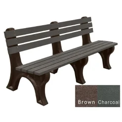 Recycled Plastic Outdoor Economy Bench with Back 6'