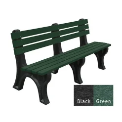 Recycled Plastic Outdoor Economy Bench with Back 6'