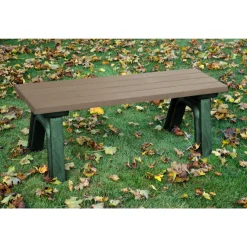 Recycled Plastic Outdoor Flat Bench - 4 Ft