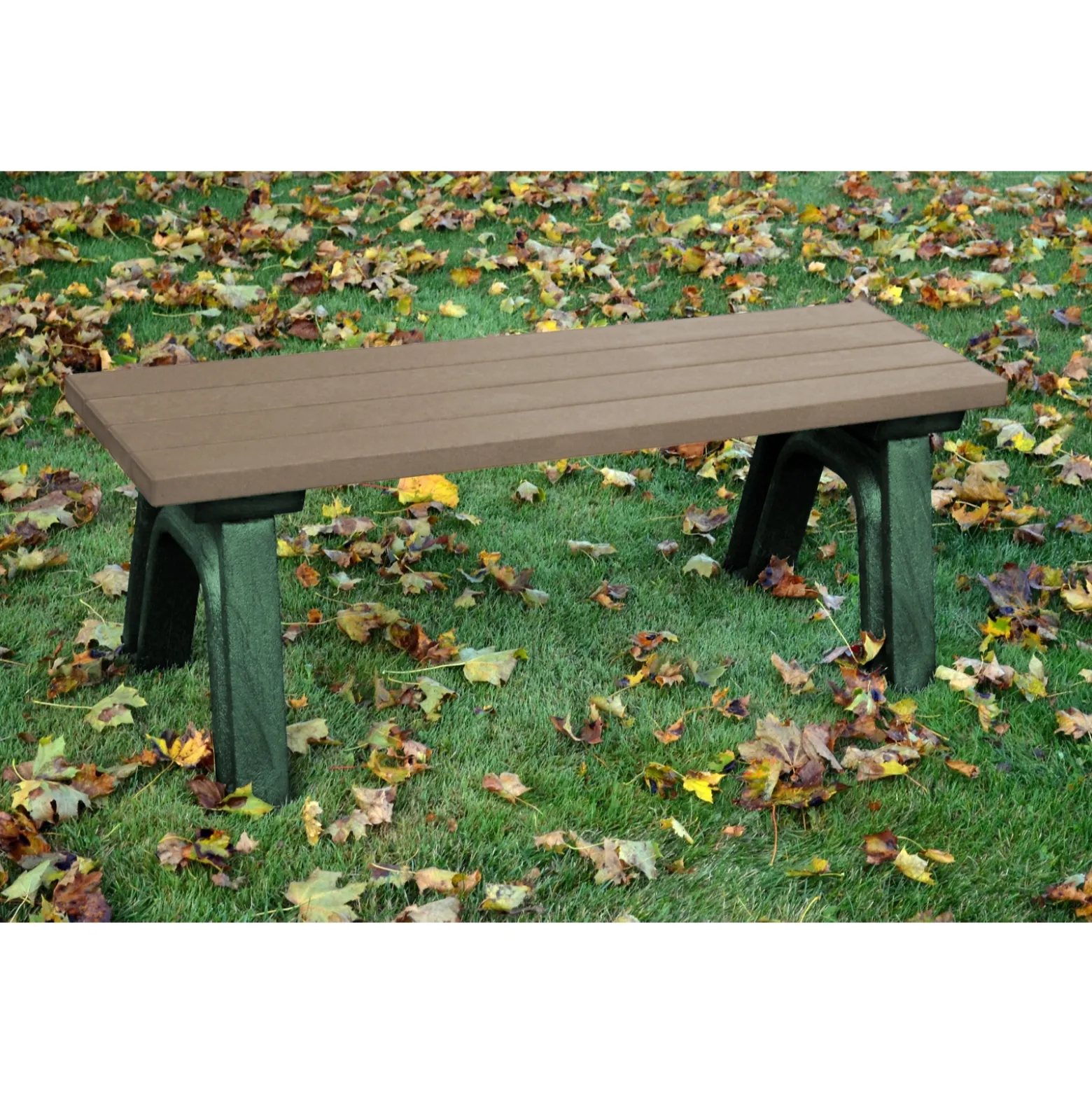 Recycled Plastic Outdoor Flat Bench - 4 Ft