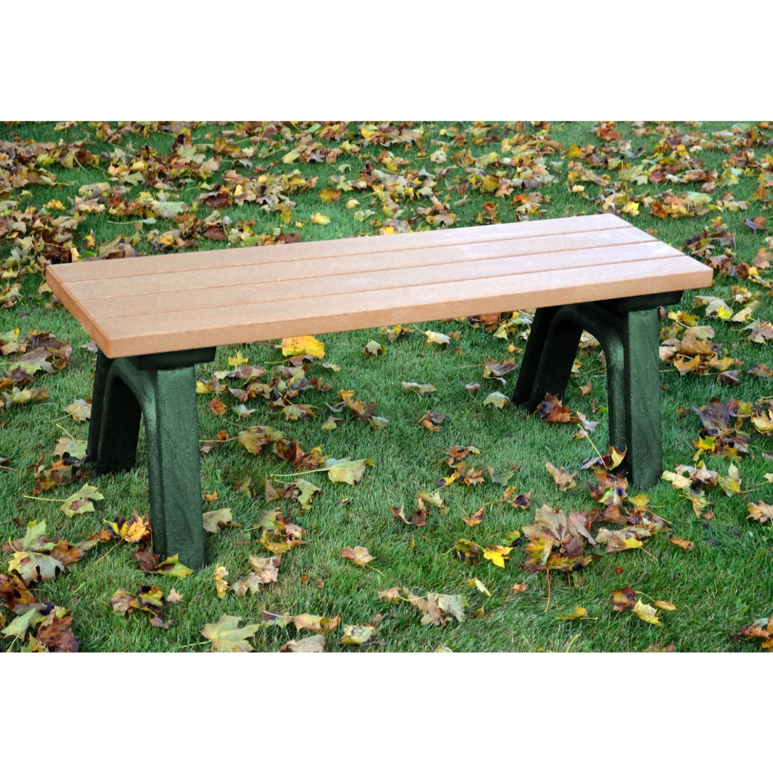 Recycled Plastic Outdoor Flat Bench - 4 Ft
