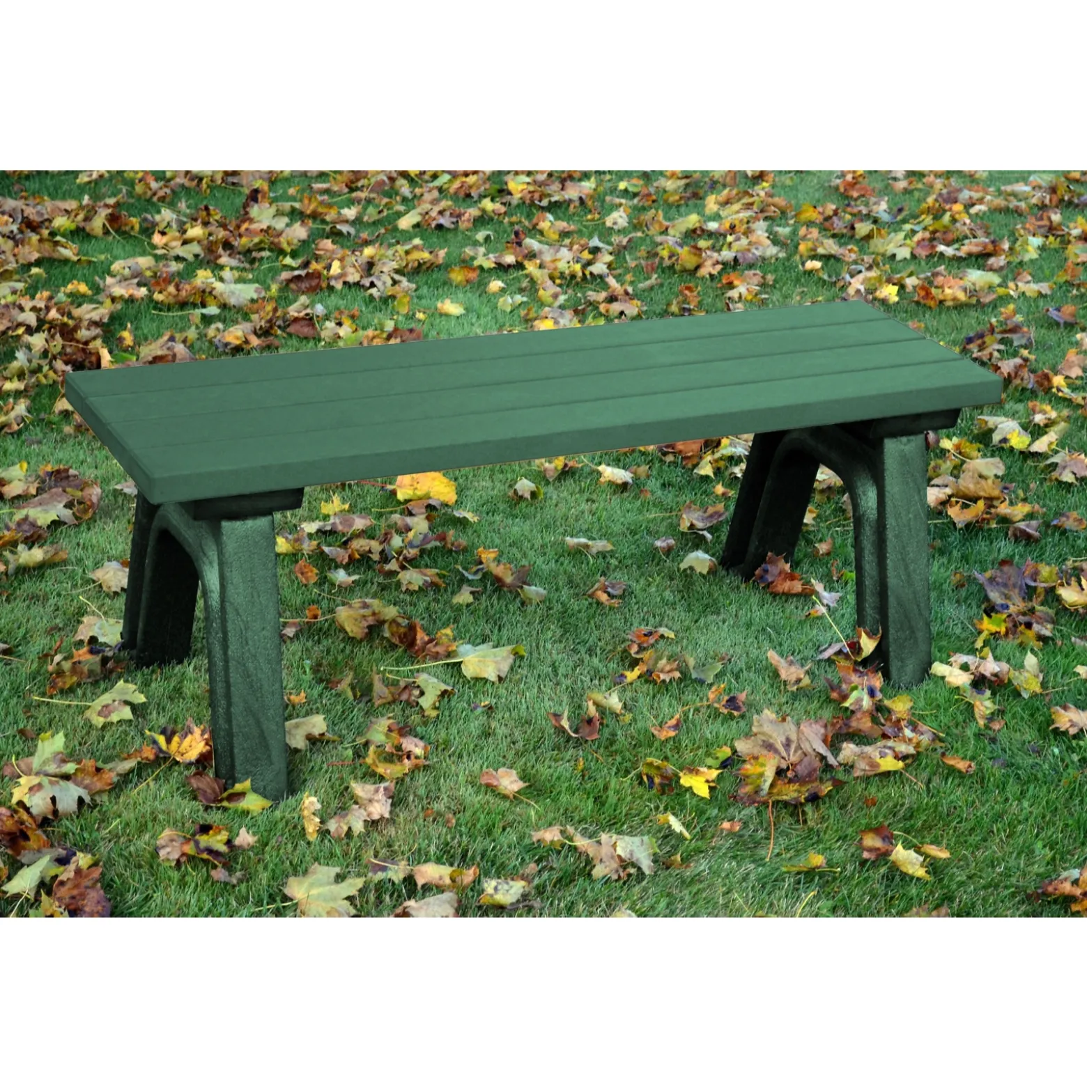Recycled Plastic Outdoor Flat Bench - 4 Ft