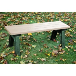 Recycled Plastic Outdoor Flat Bench - 4 Ft