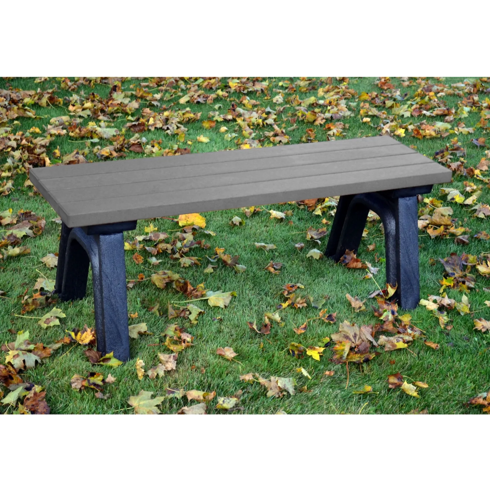 Recycled Plastic Outdoor Flat Bench - 4 Ft