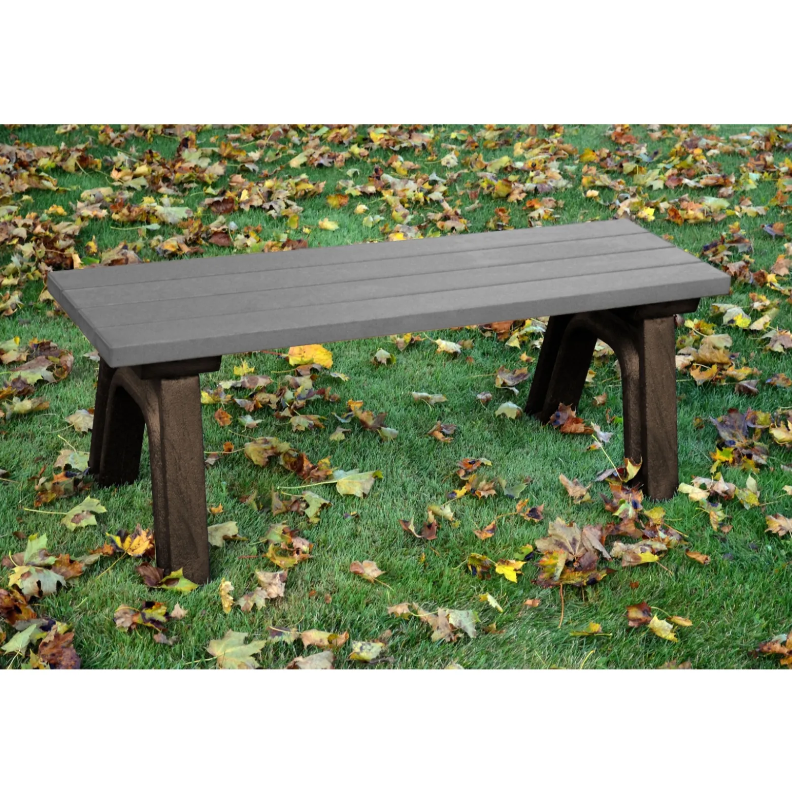 Recycled Plastic Outdoor Flat Bench - 4 Ft