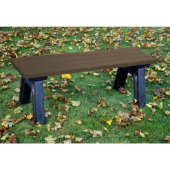 Recycled Plastic Outdoor Flat Bench - 4 Ft