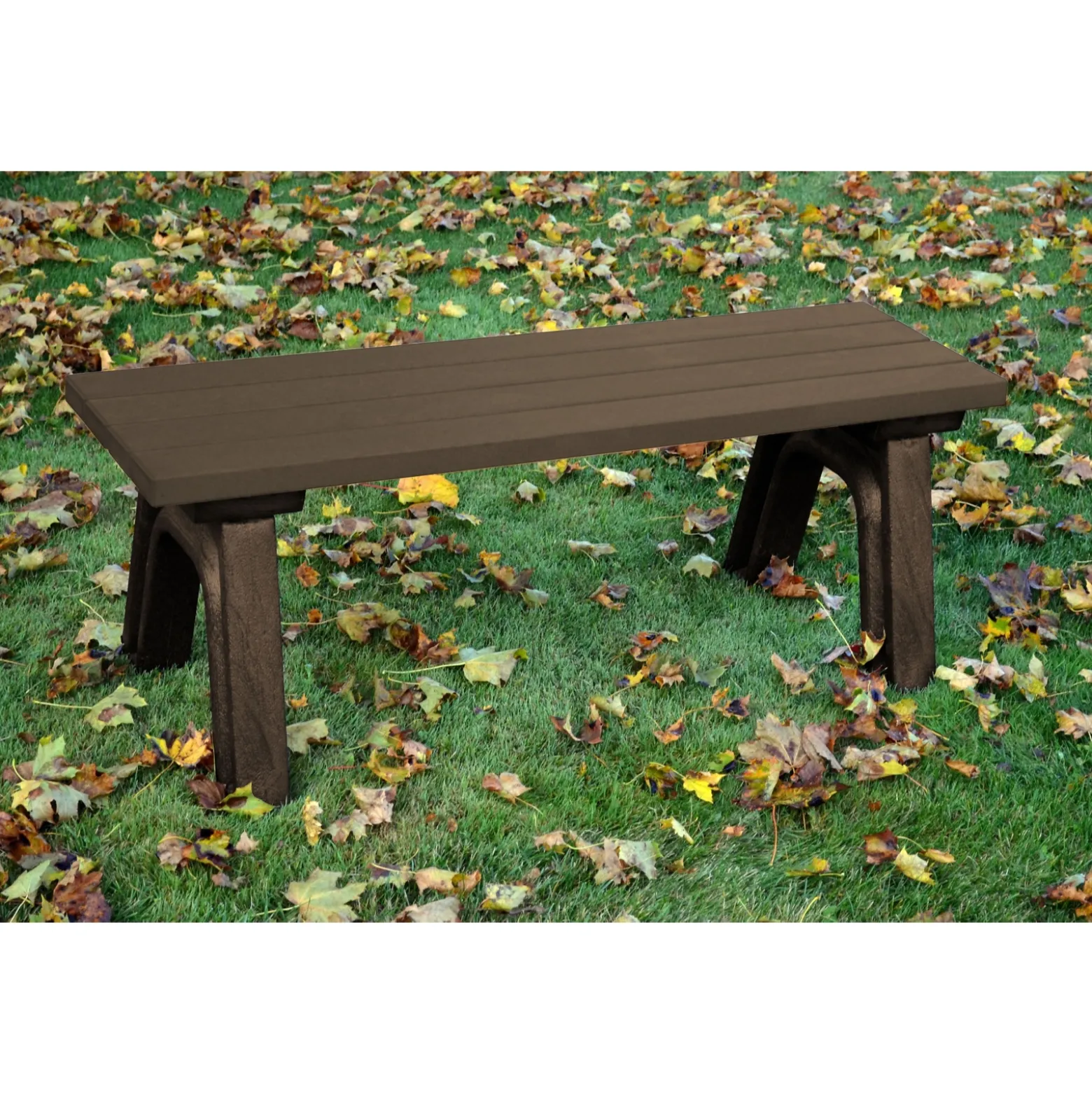Recycled Plastic Outdoor Flat Bench - 4 Ft