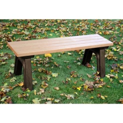 Recycled Plastic Outdoor Flat Bench - 4 Ft