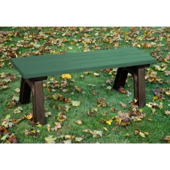 Recycled Plastic Outdoor Flat Bench - 4 Ft